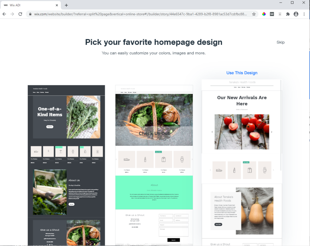 Step 10 - Choose Home page design