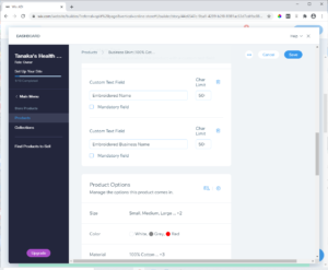 Step 13 - Enter custom fields for your products in Wix