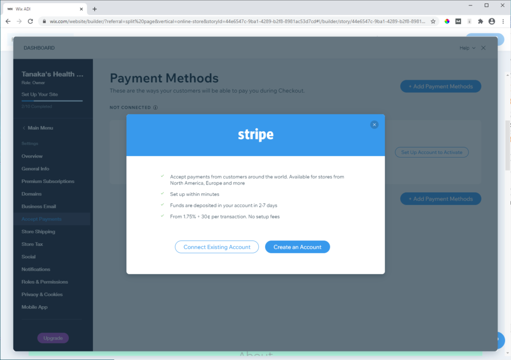 Step 14b - Stripe Payment Processing in Wix