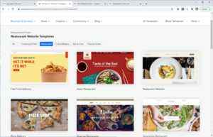 Wix Templates that support the restaurant industry solutions